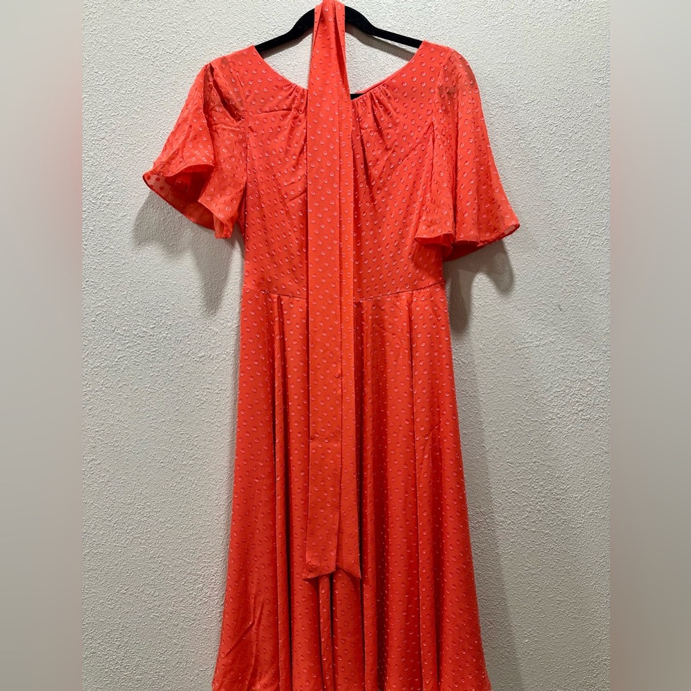 Kate Spade Vibrant Peach/Pink colored Midi Dress